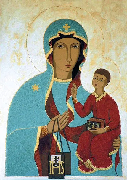 Matka Boża Szkaplerzna (obraz wykonany w technice tempery na desce)